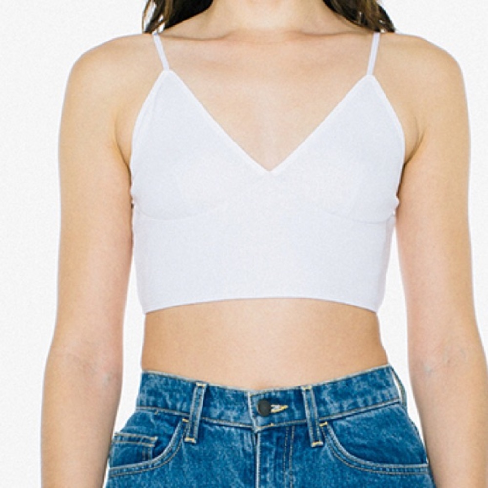 White Ribbed Sofia Bralette | American Apparel